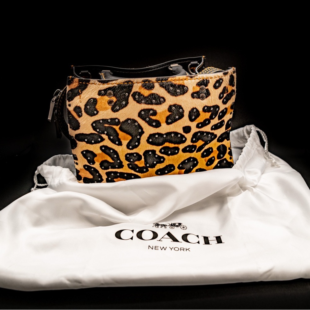 Coach Rogue 25 purse with embellished Leopard Print NWT - Picture 9 of 16